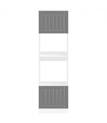 vidaXL Oven Cabinets 2 pcs Lucca Black Engineered Wood — Size: 60 x 57 x 207 cm, Model: 1x oven cabinet