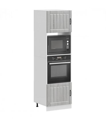 vidaXL Oven Cabinets 2 pcs Kalmar Grey Sonoma Engineered Wood — Size: 60 x 57 x 207 cm, Model: 1x oven cabinet