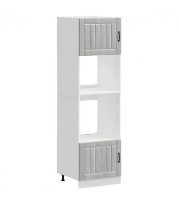 vidaXL Oven Cabinets 2 pcs Kalmar Grey Sonoma Engineered Wood — Size: 60 x 57 x 207 cm, Model: 1x oven cabinet