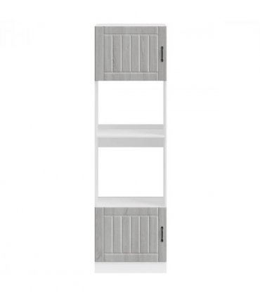 vidaXL Oven Cabinets 2 pcs Kalmar Grey Sonoma Engineered Wood — Size: 60 x 57 x 207 cm, Model: 1x oven cabinet