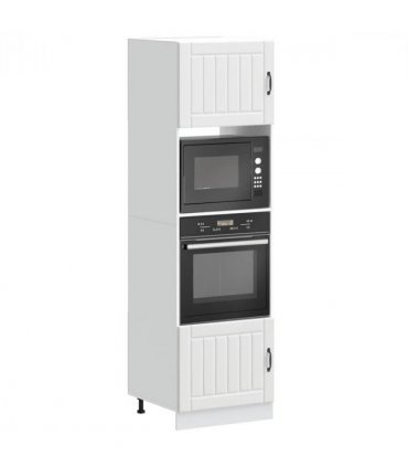 vidaXL Oven Cabinets 2 pcs Lucca White Engineered Wood — Size: 60 x 57 x 207 cm, Model: 1x oven cabinet