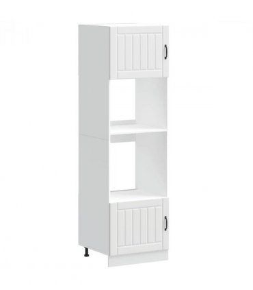 vidaXL Oven Cabinets 2 pcs Lucca White Engineered Wood — Size: 60 x 57 x 207 cm, Model: 1x oven cabinet