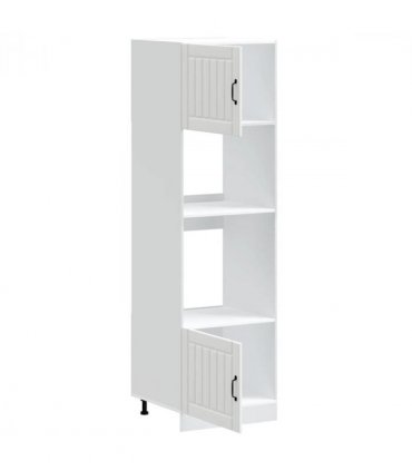 vidaXL Oven Cabinets 2 pcs Lucca White Engineered Wood — Size: 60 x 57 x 207 cm, Model: 1x oven cabinet