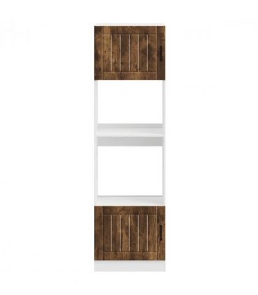 vidaXL Oven Cabinets 2 pcs Lucca Smoked Oak Engineered Wood — Size: 60 x 57 x 207 cm, Model: 1x oven cabinet