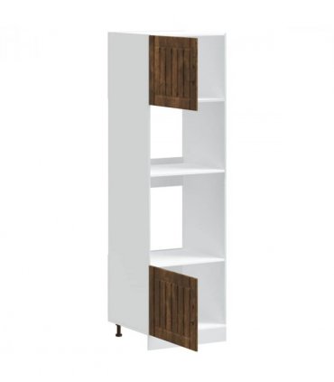 vidaXL Oven Cabinets 2 pcs Lucca Smoked Oak Engineered Wood — Size: 60 x 57 x 207 cm, Model: 1x oven cabinet