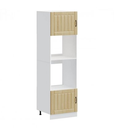 vidaXL Oven Cabinets 2 pcs Lucca Sonoma Oak Engineered Wood — Size: 60 x 57 x 207 cm, Model: 1x oven cabinet
