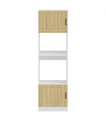 vidaXL Oven Cabinets 2 pcs Lucca Sonoma Oak Engineered Wood — Size: 60 x 57 x 207 cm, Model: 1x oven cabinet