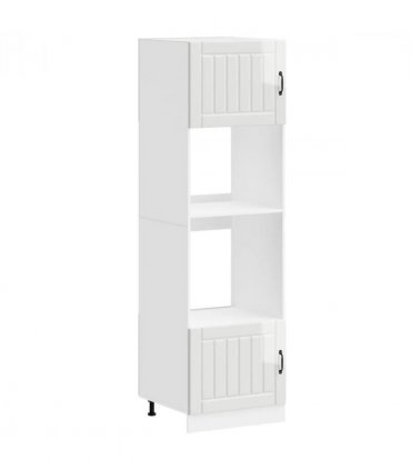 vidaXL Oven Cabinets 2 pcs Lucca Gloss White Engineer — Colour: high gloss white, Size: 60 x 57 x 207 cm, Model: 1x oven cabinet