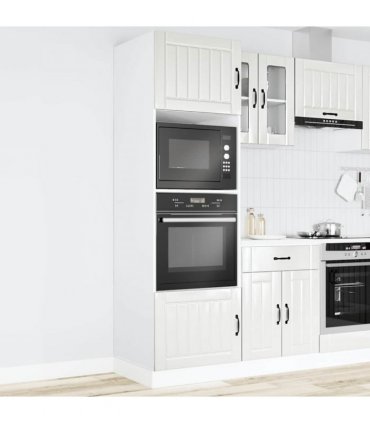 vidaXL Oven Cabinets 2 pcs Lucca Gloss White Engineer — Colour: high gloss white, Size: 60 x 57 x 207 cm, Model: 1x oven cabinet