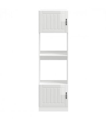 vidaXL Oven Cabinets 2 pcs Lucca Gloss White Engineer — Colour: high gloss white, Size: 60 x 57 x 207 cm, Model: 1x oven cabinet