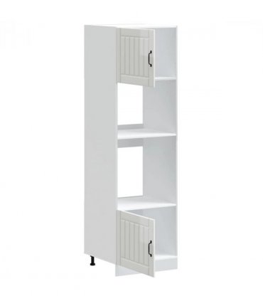 vidaXL Oven Cabinets 2 pcs Lucca Gloss White Engineer — Colour: high gloss white, Size: 60 x 57 x 207 cm, Model: 1x oven cabinet