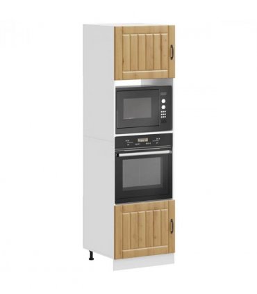 vidaXL Oven Cabinets 2 pcs Lucca Artisan Oak Engineered Wood — Size: 60 x 57 x 207 cm, Model: 1x oven cabinet