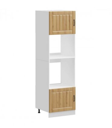 vidaXL Oven Cabinets 2 pcs Lucca Artisan Oak Engineered Wood — Size: 60 x 57 x 207 cm, Model: 1x oven cabinet