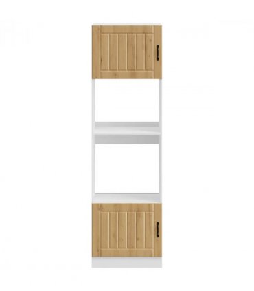 vidaXL Oven Cabinets 2 pcs Lucca Artisan Oak Engineered Wood — Size: 60 x 57 x 207 cm, Model: 1x oven cabinet