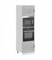 vidaXL Oven Cabinets 2 pcs Lucca Concrete Grey Engineered Wood — Size: 60 x 57 x 207 cm, Model: 1x oven cabinet