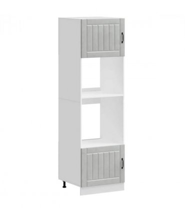 vidaXL Oven Cabinets 2 pcs Lucca Concrete Grey Engineered Wood — Size: 60 x 57 x 207 cm, Model: 1x oven cabinet