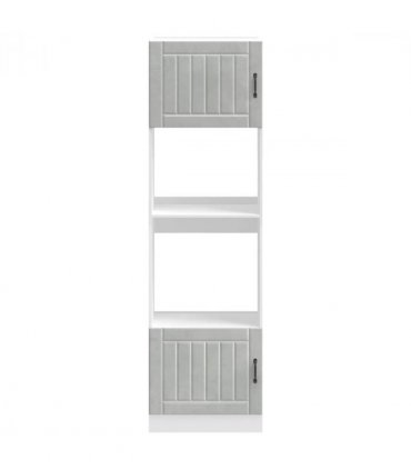vidaXL Oven Cabinets 2 pcs Lucca Concrete Grey Engineered Wood — Size: 60 x 57 x 207 cm, Model: 1x oven cabinet