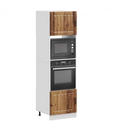 vidaXL Oven Cabinets 2 pcs Lucca Old Wood Engineered Wood — Size: 60 x 57 x 207 cm, Model: 1x oven cabinet