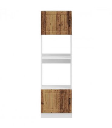 vidaXL Oven Cabinets 2 pcs Lucca Old Wood Engineered Wood — Size: 60 x 57 x 207 cm, Model: 1x oven cabinet