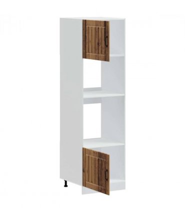 vidaXL Oven Cabinets 2 pcs Lucca Old Wood Engineered Wood — Size: 60 x 57 x 207 cm, Model: 1x oven cabinet