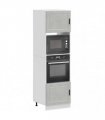vidaXL Oven Cabinets 2 pcs Porto Concrete Grey Engineered Wood — Size: 60 x 57 x 207 cm, Model: 1x oven cabinet