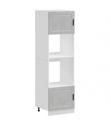vidaXL Oven Cabinets 2 pcs Porto Concrete Grey Engineered Wood — Size: 60 x 57 x 207 cm, Model: 1x oven cabinet