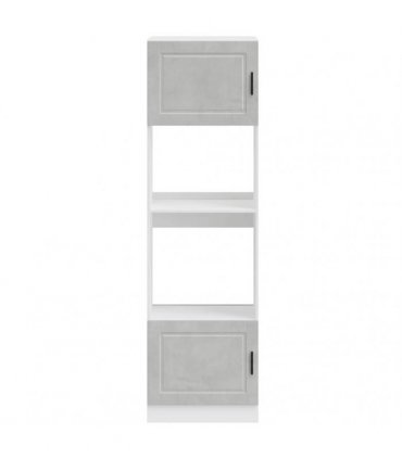 vidaXL Oven Cabinets 2 pcs Porto Concrete Grey Engineered Wood — Size: 60 x 57 x 207 cm, Model: 1x oven cabinet