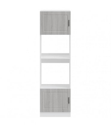 vidaXL Oven Cabinets 2 pcs Porto Grey Sonoma Engineered Wood — Size: 60 x 57 x 207 cm, Model: 1x oven cabinet