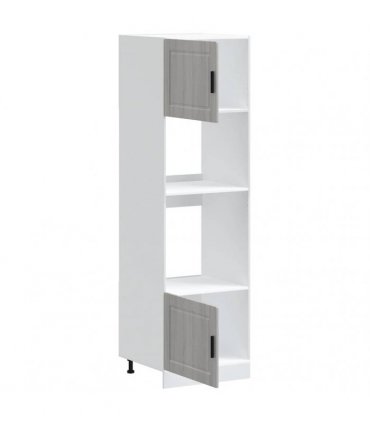 vidaXL Oven Cabinets 2 pcs Porto Grey Sonoma Engineered Wood — Size: 60 x 57 x 207 cm, Model: 1x oven cabinet