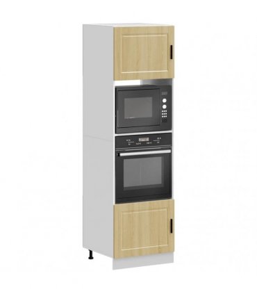 vidaXL Oven Cabinets 2 pcs Porto Sonoma Oak Engineered Wood — Size: 60 x 57 x 207 cm, Model: 1x oven cabinet