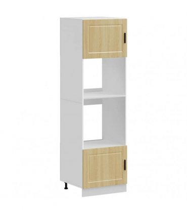 vidaXL Oven Cabinets 2 pcs Porto Sonoma Oak Engineered Wood — Size: 60 x 57 x 207 cm, Model: 1x oven cabinet