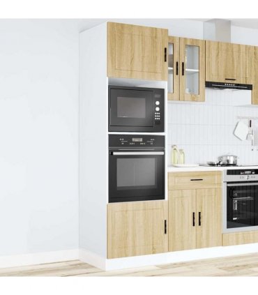 vidaXL Oven Cabinets 2 pcs Porto Sonoma Oak Engineered Wood — Size: 60 x 57 x 207 cm, Model: 1x oven cabinet