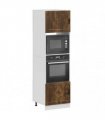 vidaXL Oven Cabinets 2 pcs Porto Smoked Oak Engineered Wood — Size: 60 x 57 x 207 cm, Model: 1x oven cabinet