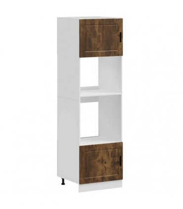 vidaXL Oven Cabinets 2 pcs Porto Smoked Oak Engineered Wood — Size: 60 x 57 x 207 cm, Model: 1x oven cabinet