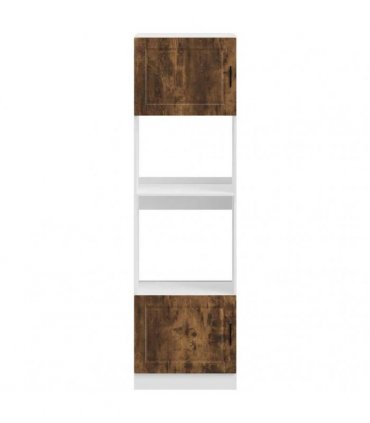 vidaXL Oven Cabinets 2 pcs Porto Smoked Oak Engineered Wood — Size: 60 x 57 x 207 cm, Model: 1x oven cabinet