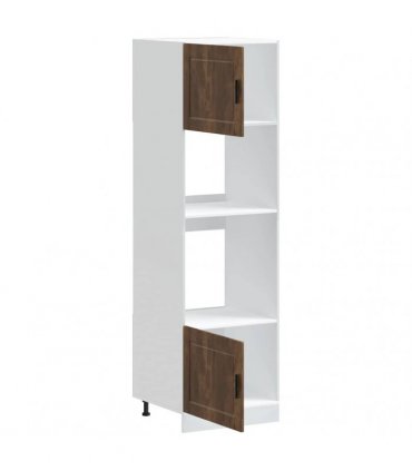 vidaXL Oven Cabinets 2 pcs Porto Smoked Oak Engineered Wood — Size: 60 x 57 x 207 cm, Model: 1x oven cabinet