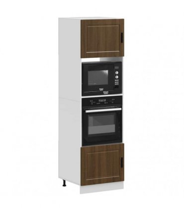 vidaXL Oven Cabinets 2 pcs Porto Brown Oak Engineered Wood — Size: 60 x 57 x 207 cm, Model: 1x oven cabinet