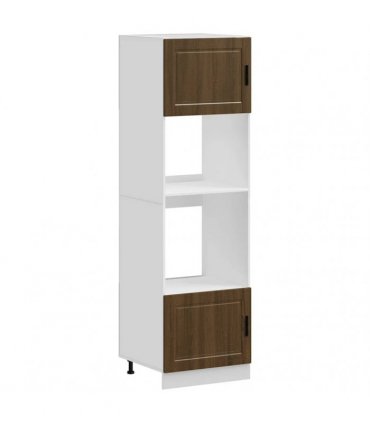 vidaXL Oven Cabinets 2 pcs Porto Brown Oak Engineered Wood — Size: 60 x 57 x 207 cm, Model: 1x oven cabinet