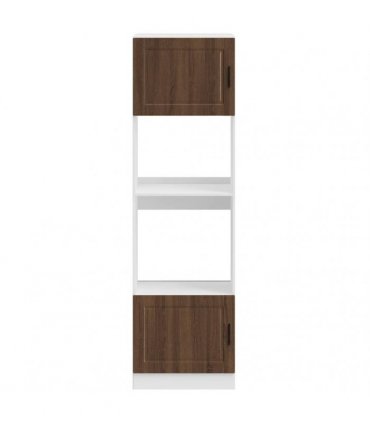 vidaXL Oven Cabinets 2 pcs Porto Brown Oak Engineered Wood — Size: 60 x 57 x 207 cm, Model: 1x oven cabinet