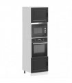 vidaXL Oven Cabinets 2 pcs Porto Black Engineered Wood — Size: 60 x 57 x 207 cm, Model: 1x oven cabinet