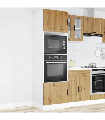 vidaXL Oven Cabinets 2 pcs Porto Artisan Oak Engineered Wood — Size: 60 x 57 x 207 cm, Model: 1x oven cabinet