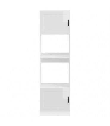 vidaXL Oven Cabinets 2 pcs Porto Gloss White Engineer — Colour: high gloss white, Size: 60 x 57 x 207 cm, Model: 1x oven cabinet