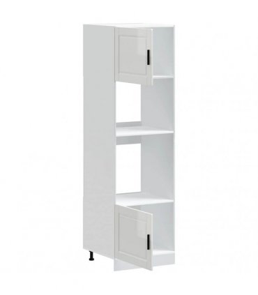 vidaXL Oven Cabinets 2 pcs Porto Gloss White Engineer — Colour: high gloss white, Size: 60 x 57 x 207 cm, Model: 1x oven cabinet