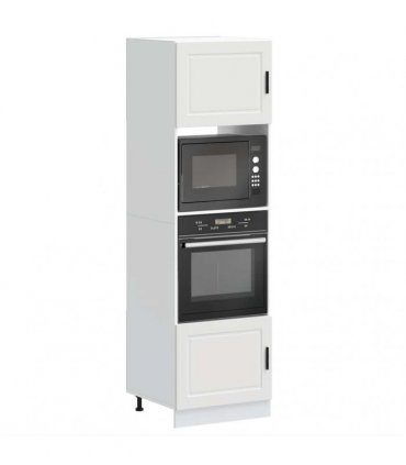 vidaXL Oven Cabinets 2 pcs Porto White Engineered Wood — Size: 60 x 57 x 207 cm, Model: 1x oven cabinet