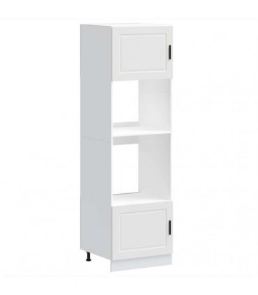 vidaXL Oven Cabinets 2 pcs Porto White Engineered Wood — Size: 60 x 57 x 207 cm, Model: 1x oven cabinet