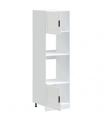 vidaXL Oven Cabinets 2 pcs Porto White Engineered Wood — Size: 60 x 57 x 207 cm, Model: 1x oven cabinet