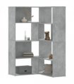 vidaXL Corner Bookcase 4-Tier Concrete Grey 85x85x140 cm Engineered Wood