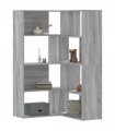 vidaXL Corner Bookcase 4-Tier Grey Sonoma 85x85x140 cm Engineered Wood