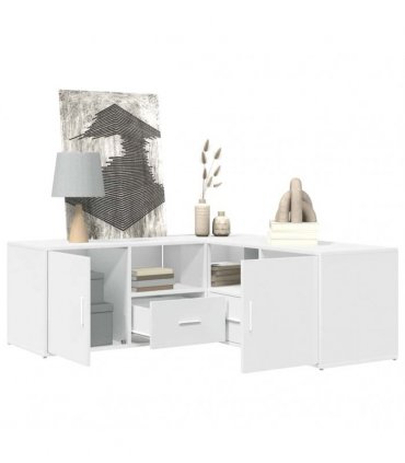 vidaXL Corner Cabinet White 200x40x45 cm Engineered Wood