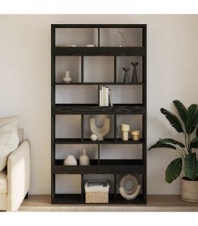 vidaXL Book Cabinet 2 pcs Black Oak 100 x 33 x 187.5 cm
